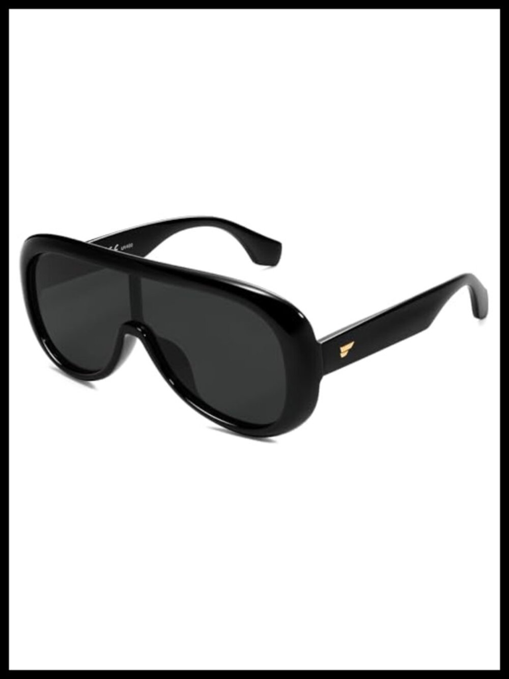 Oversized Aviator Square Sunglasses One-Piece Polarized Lens Retro Futuristic